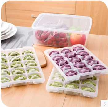 Kitchen Dumpling Box Refrigerated Frozen Storage Box Refrigerator Storage Box Sealed Box Separated Frozen Dumpling Box 26x19CM