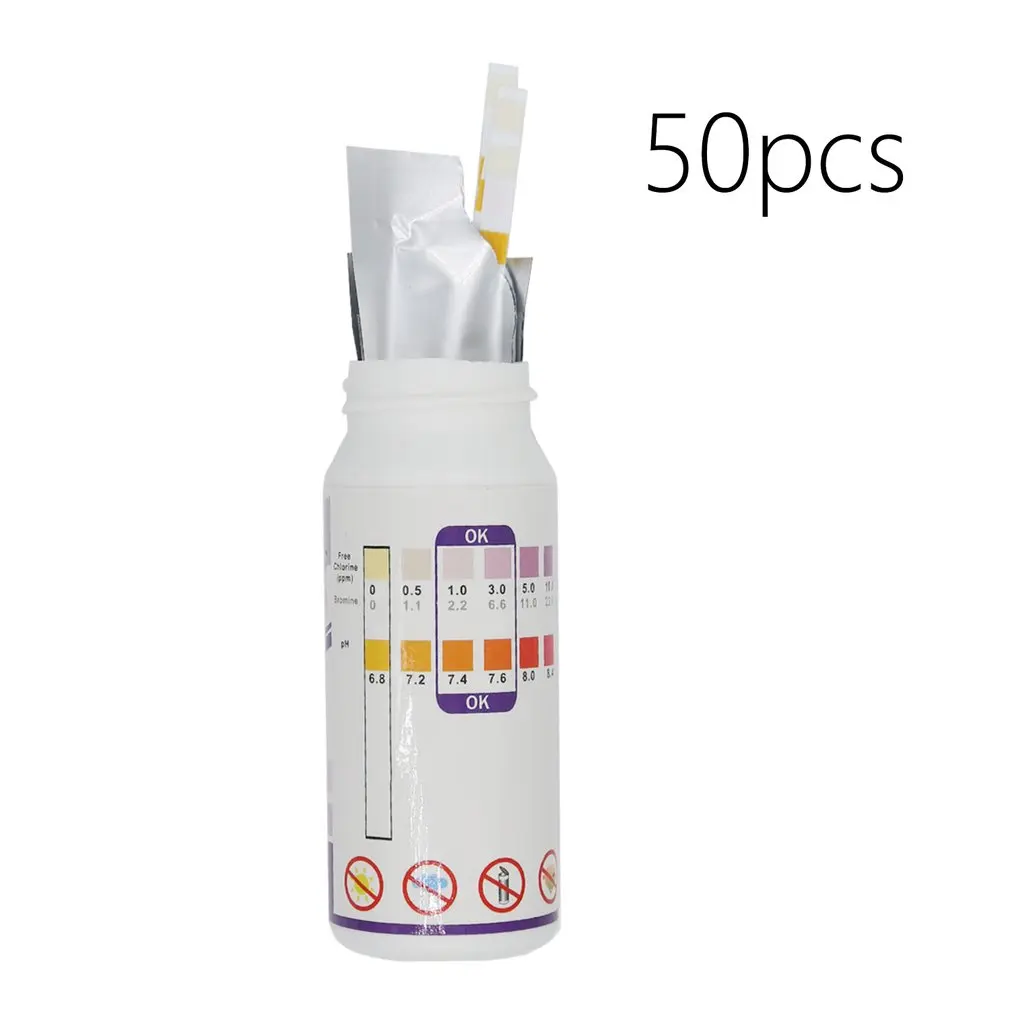 50PCS 2-in-1 Residual Chlorine Test Tests 50 Times Swimming Pool Spa Landscape Pool Water Quality Test Strip Ph
50PCS 2-in-1 Residual Chlorine Test Tests 50 Times Swimming Pool Spa Landscape Pool Water Quality Test Strip Ph