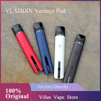 Original VLADDIN Vantage Pod Starter Kit inbuilt 700mAh Battery with 1.6ml Refillable Pod & 0.8ohm and 1.2ohm Coils E-cig Kit
Original VLADDIN Vantage Pod Starter Kit inbuilt 700mAh Battery with 1.6ml Refillable Pod & 0.8ohm and 1.2ohm Coils E-cig Kit