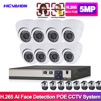 HCVAHDN AI Face-Recording detection H.265 8CH 5.0MP POE IP Camera System Outdoor IR-CUT CCTV Video Surveillance Recorder Kit 
HCVAHDN AI Face-Recording detection H.265 8CH 5.0MP POE IP Camera System Outdoor IR-CUT CCTV Video Surveillance Recorder Kit