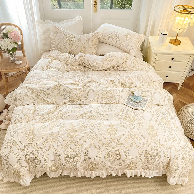 Super Soft Carved Velvet Fleece Princess Wedding Bed Skirt Bedding Set Shaggy Duvet/Quilt Cover Bedspread Bed Linen Pillowcases
Super Soft Carved Velvet Fleece Princess Wedding Bed Skirt Bedding Set Shaggy Duvet/Quilt Cover Bedspread Bed Linen Pillowcases