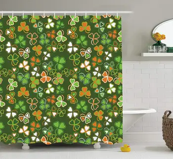 St. Patrick's Day Lucky Shamrocks Pattern Irish Clover Celebration Day Party Prints Fern Green Light Orange Shower Curtain
St. Patrick's Day Lucky Shamrocks Pattern Irish Clover Celebration Day Party Prints Fern Green Light Orange Shower Curtain