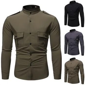 Men Fashion Casual Long Sleeved Printed shirt Men's Autumn Winter Pocket Trun-Down Collar Button Solid Long Sleeve Top Blouse
Men Fashion Casual Long Sleeved Printed shirt Men's Autumn Winter Pocket Trun-Down Collar Button Solid Long Sleeve Top Blouse