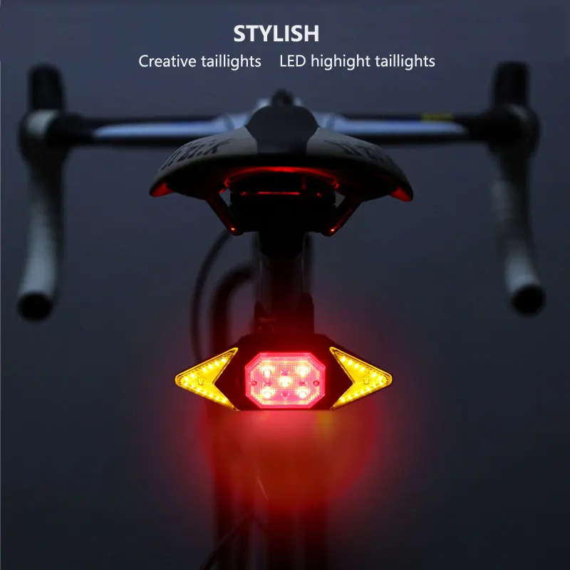 Smart Bike Bicycle Tail light USB Rechargeable Remote control Steer LED Warning Lamp
Smart Bike Bicycle Tail light USB Rechargeable Remote control Steer LED Warning Lamp