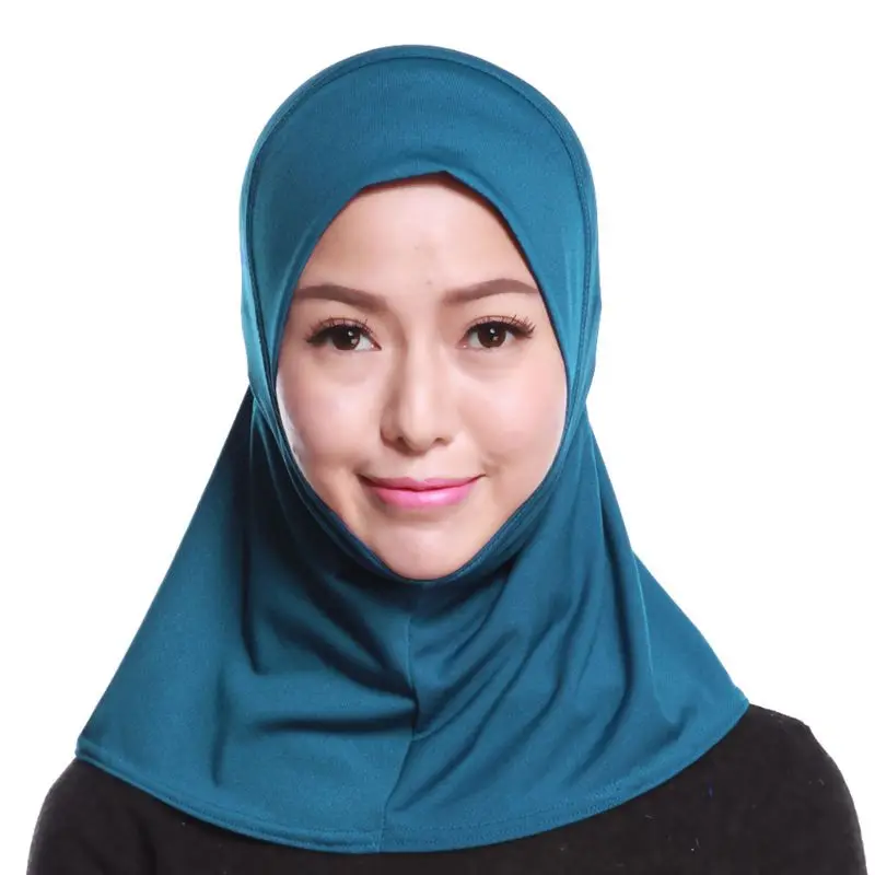 S-TROUBLE Womens muslimischen Baumwolle Mini Hijab Kopftuch Volltonfarbe Full Cover Innenkappe islamischen arabischen Wrap Schal Turban Hut Kopfbedeckungen