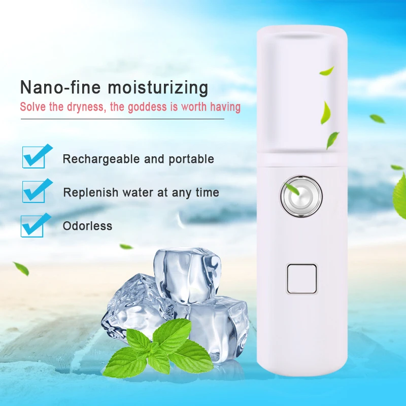 Portable facial beauty instrument moisturizing nano spray mobile power USB charging mini ultrasonic steam face beauty tool
Portable facial beauty instrument moisturizing nano spray mobile power USB charging mini ultrasonic steam face beauty tool
