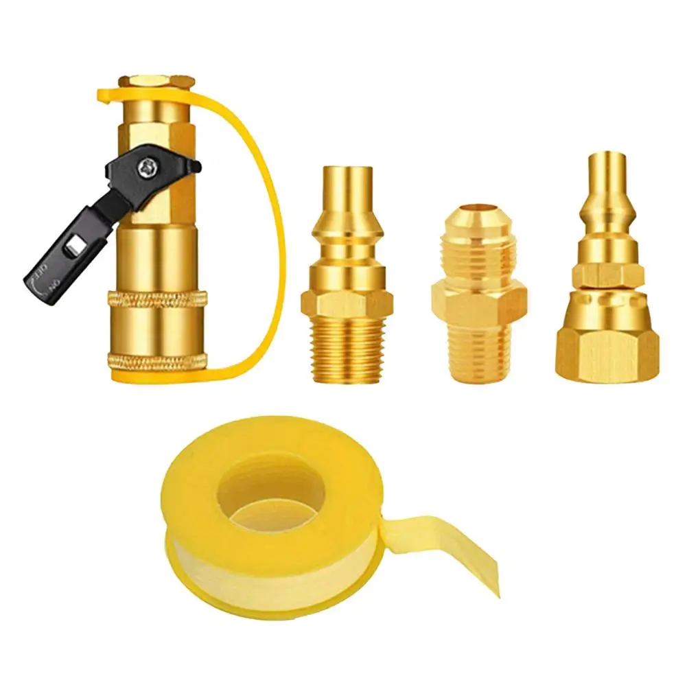 Solid Brass 1/4 Inch RV Propane Quick Connect Adapteur Propane/Natural Gas Quick Disconnect Kit With Shutoff Valve
Solid Brass 1/4 Inch RV Propane Quick Connect Adapteur Propane/Natural Gas Quick Disconnect Kit With Shutoff Valve