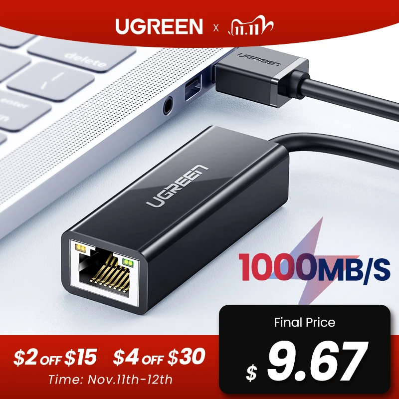 Ugreen USB 3.0 Ethernet Adapter USB 2.0 Network Card to RJ45 Lan for Windows 10 Xiaomi Mi Box 3/S Nintend Switch Ethernet USB
Ugreen USB 3.0 Ethernet Adapter USB 2.0 Network Card to RJ45 Lan for Windows 10 Xiaomi Mi Box 3/S Nintend Switch Ethernet USB