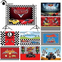 

Allenjoy Sports Photo Background Monster Truck Hotwheels Race Car Baby Birthday Party Backdrop Photophone Vinyl Photocall Decor