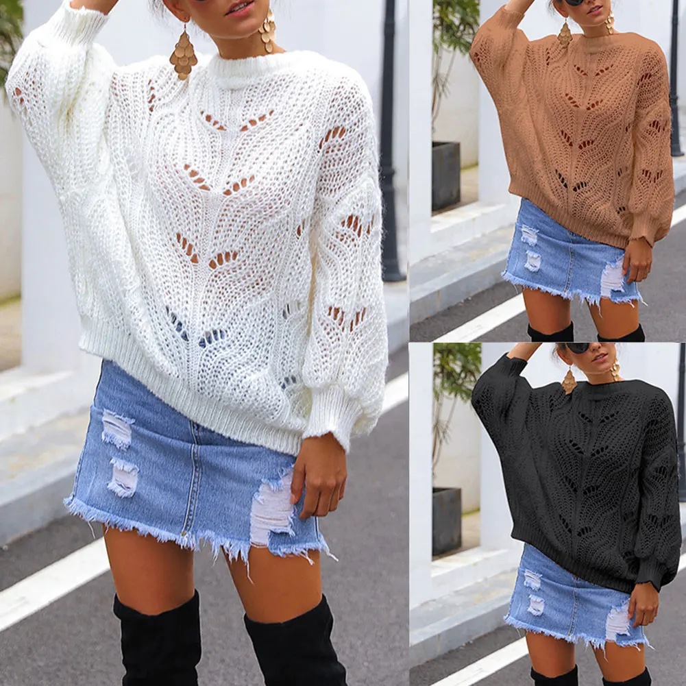 New Arrival Women Openwork Knitting Sweater Warm Round Collar Long Sleeve Sweater Casual Tops
New Arrival Women Openwork Knitting Sweater Warm Round Collar Long Sleeve Sweater Casual Tops