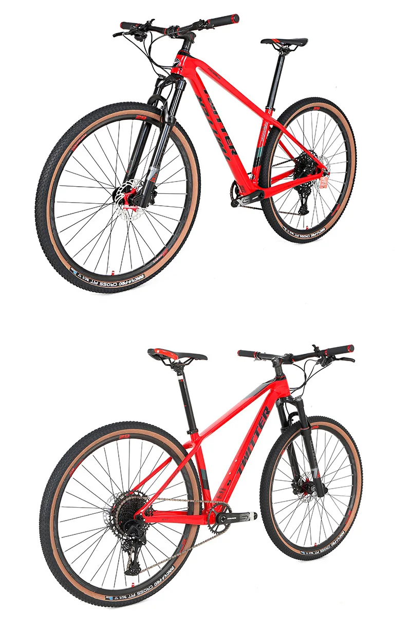 TWITTER 27.5/29 inch carbon mountain bike 1*12 Speed Double Disc Brake MTB Bicycle SX EAGLE Transmission with Inner cables