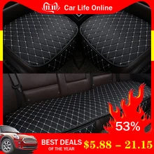 Universal couro capa de assento do carro almofada frente traseira banco de trás capa de assento auto cadeira protetor de assento almofada interior acessórios(China)