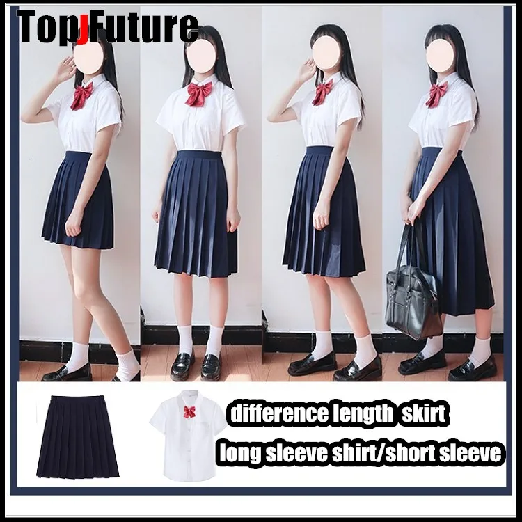 

Размера плюс японская школьная форма для девочек, белая рубашка, школьное платье Jk, матросский костюм, топы, деловая Рабочая Униформа для женщин