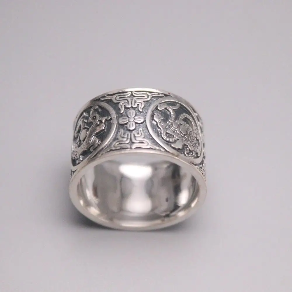 Genuine/Original Silver 999 Fine Silver Ring For Male Domineering Personality for Man The Four Great Beasts Ring Best Gift
Genuine/Original Silver 999 Fine Silver Ring For Male Domineering Personality for Man The Four Great Beasts Ring Best Gift