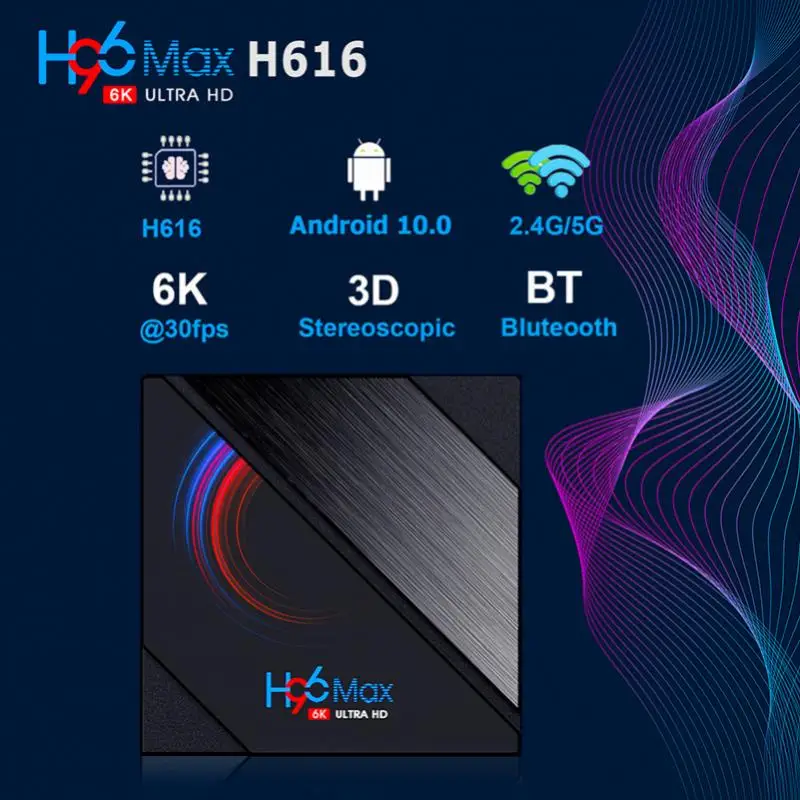 6K HD H96 Max Quad Core H616 Smart TV Box Android 10.0 Double WIFI Wireless Network TV Set-top Box With Digital Display 
6K HD H96 Max Quad Core H616 Smart TV Box Android 10.0 Double WIFI Wireless Network TV Set-top Box With Digital Display