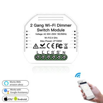 2 Gang Remote Control DIY 2.4G WiFi Smart APP 2 Way Light LED Dimmer Module Switch Smart Life/Tuya Work with Alexa Google Home
2 Gang Remote Control DIY 2.4G WiFi Smart APP 2 Way Light LED Dimmer Module Switch Smart Life/Tuya Work with Alexa Google Home