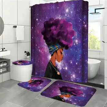 4PCS/Set Cool Girl Shower Curtain Waterproof Polyester Shower Curtain Afro African American Woman Lady Blowing Bubble Chewing
4PCS/Set Cool Girl Shower Curtain Waterproof Polyester Shower Curtain Afro African American Woman Lady Blowing Bubble Chewing
