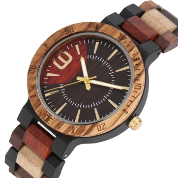 Creative Arabic Numerals 9 Display Wood Watch Men's Mixed Color Full Wooden Watch Quartz Wristwatch Wood Watches Male Clock Hour
Creative Arabic Numerals 9 Display Wood Watch Men's Mixed Color Full Wooden Watch Quartz Wristwatch Wood Watches Male Clock Hour