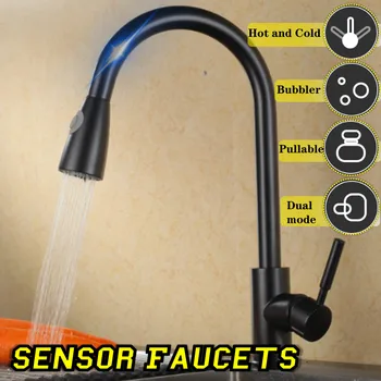 Sensor Kitchen Faucets Black Smart Touch Inductive Sensitive Faucet Mixer Tap Single Handle Dual Outlet Water Modes
Sensor Kitchen Faucets Black Smart Touch Inductive Sensitive Faucet Mixer Tap Single Handle Dual Outlet Water Modes