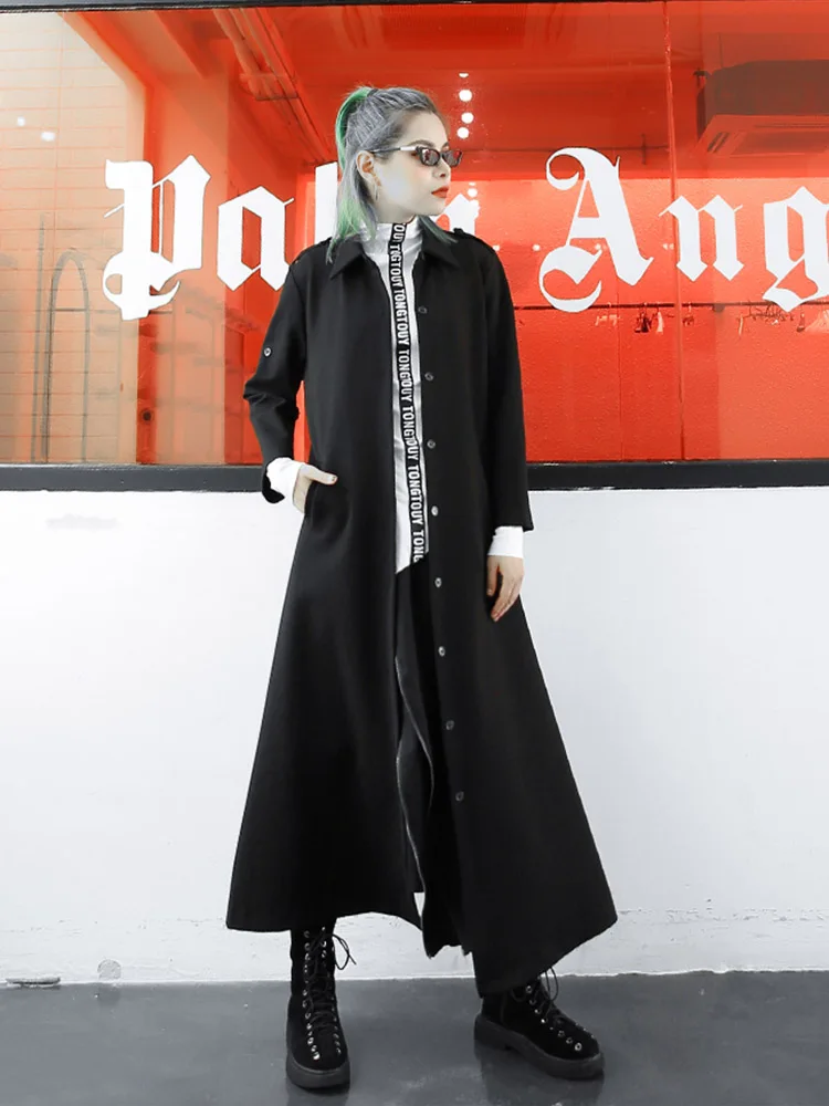 Black Long Coat Women Turn-down Collar Fashion Trend Waterproof Autumn Solid Plus Size British Style Single Breasted Elegant
Black Long Coat Women Turn-down Collar Fashion Trend Waterproof Autumn Solid Plus Size British Style Single Breasted Elegant