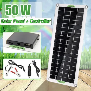 Waterproof Solar Panel 50W Flexible Solar 12V Battery Charger Polycrystalline Cell Home System Kit for Car RV Van Boat
Waterproof Solar Panel 50W Flexible Solar 12V Battery Charger Polycrystalline Cell Home System Kit for Car RV Van Boat