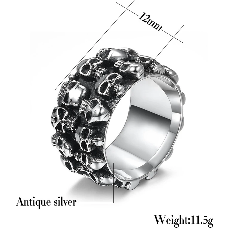 Мужское Винтажное кольцо в стиле хип хоп серебряное печатка панк рок со звездами