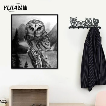 Creative design owl shape iron hook two colors animal coat hook multi-function hooks on the wall
Creative design owl shape iron hook two colors animal coat hook multi-function hooks on the wall