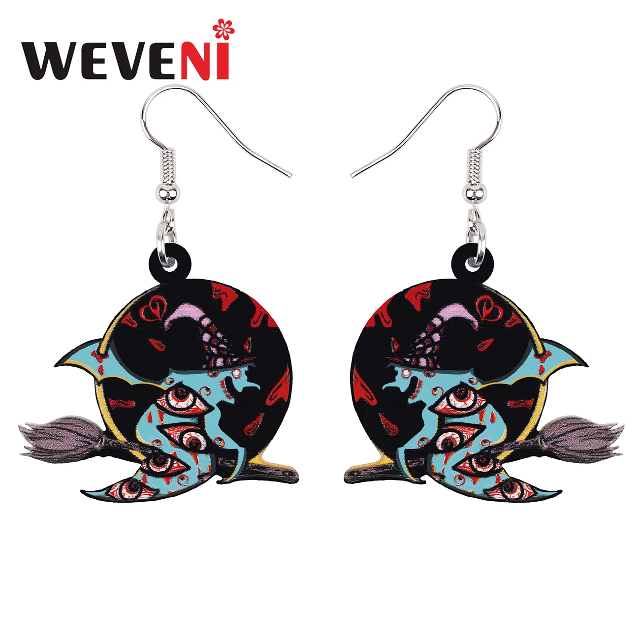 WEVENI Halloween Acrylic Round Shape Horror Eyeball Witch Ghost Earrings Fashion Drop Dangle Charm Jewelry For Women Girls Gift
WEVENI Halloween Acrylic Round Shape Horror Eyeball Witch Ghost Earrings Fashion Drop Dangle Charm Jewelry For Women Girls Gift