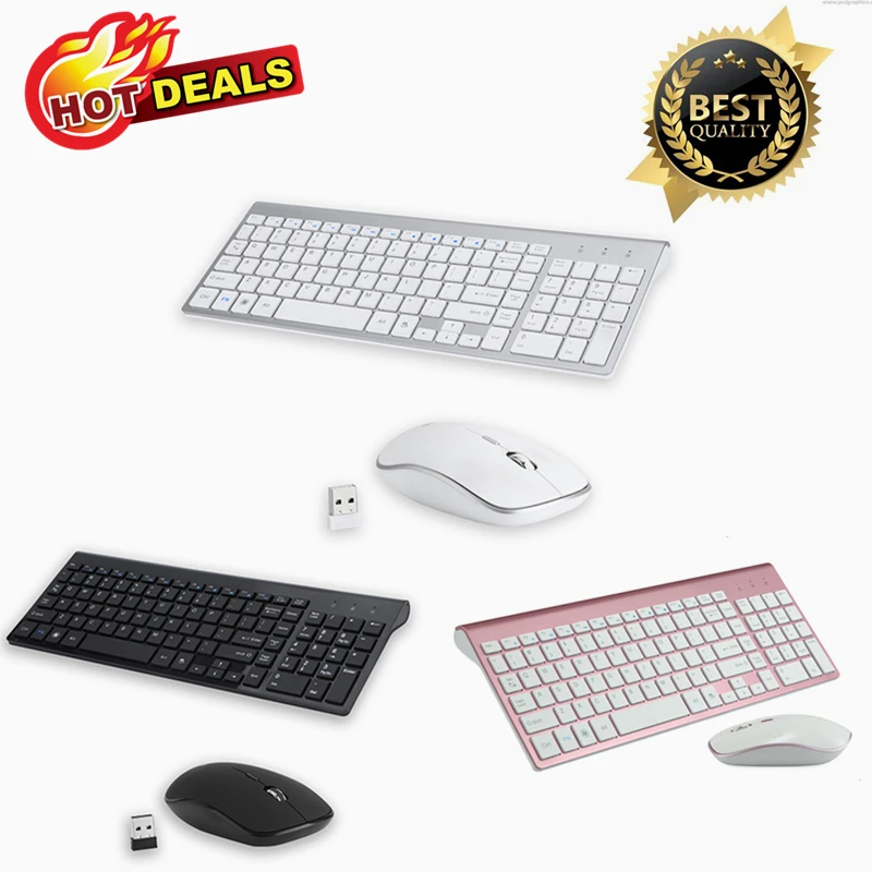 2.4G Wireless Silent Keyboard & Mouse Mini Multimedia Full-size Keyboard Mouse Combo Set For Notebook Laptop Desktop PC
2.4G Wireless Silent Keyboard & Mouse Mini Multimedia Full-size Keyboard Mouse Combo Set For Notebook Laptop Desktop PC