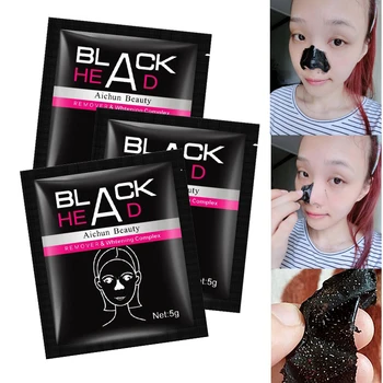 

10Pcs 100% Natural Black Mud Facial Blackhead Remover Mask Black Peel Off Mask Tony Moly Deep Cleansing Skincare Products TSLM1