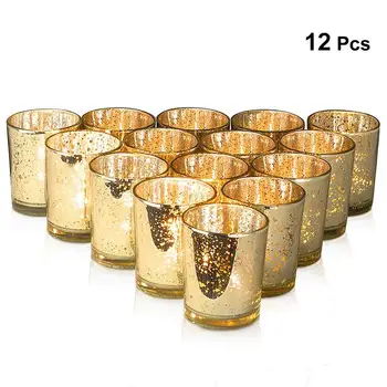 Pack of 12 Classic Gold Luxury Decorative Creative Glass Candlestick Candle Cup Western Restaurant Props Candle Holders 
Pack of 12 Classic Gold Luxury Decorative Creative Glass Candlestick Candle Cup Western Restaurant Props Candle Holders