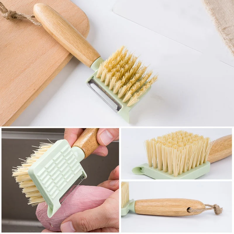 Japanese Style Pure Wood Fruit Vegetable Brush With Stainless Steel Peeler Household Multi-function Kitchen Tool
Japanese Style Pure Wood Fruit Vegetable Brush With Stainless Steel Peeler Household Multi-function Kitchen Tool