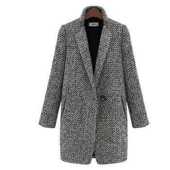 Plus Size S-7XL Women's Wool Blends Coat Winter 2019 Autumn Fashion Elegant Double Breasted Plaid Long Woolen Outerwear Female 
Plus Size S-7XL Women's Wool Blends Coat Winter 2019 Autumn Fashion Elegant Double Breasted Plaid Long Woolen Outerwear Female