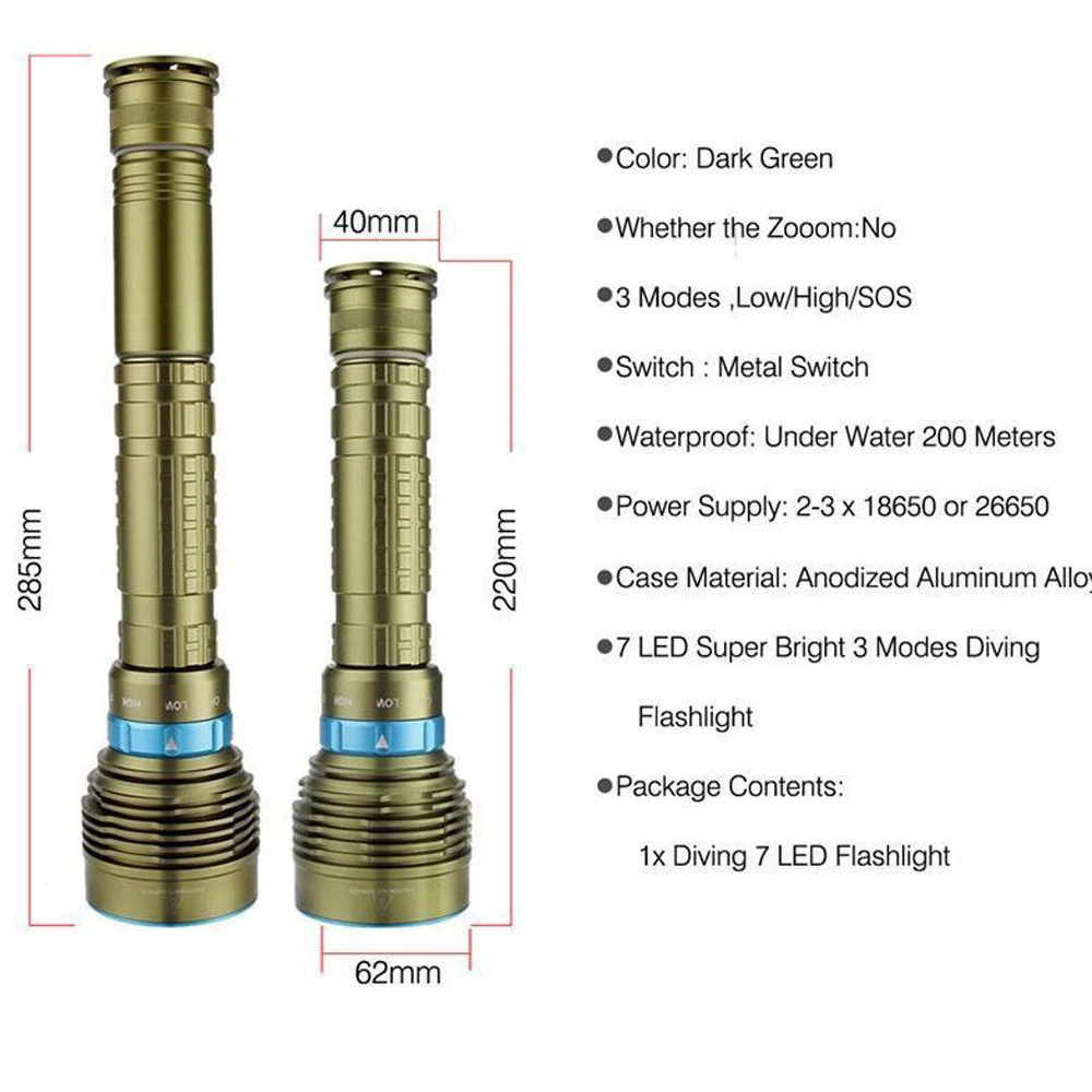 Lightingview 15000LM Underwater 200m Lantern 4* XPH70 LED Scuba Diving Flashlight Torch Powered by 26650 Battery Lightingview 15000LM Underwater 200m Lantern 4* XPH70 LED Scuba Diving Flashlight Torch Powered by 26650 Battery
