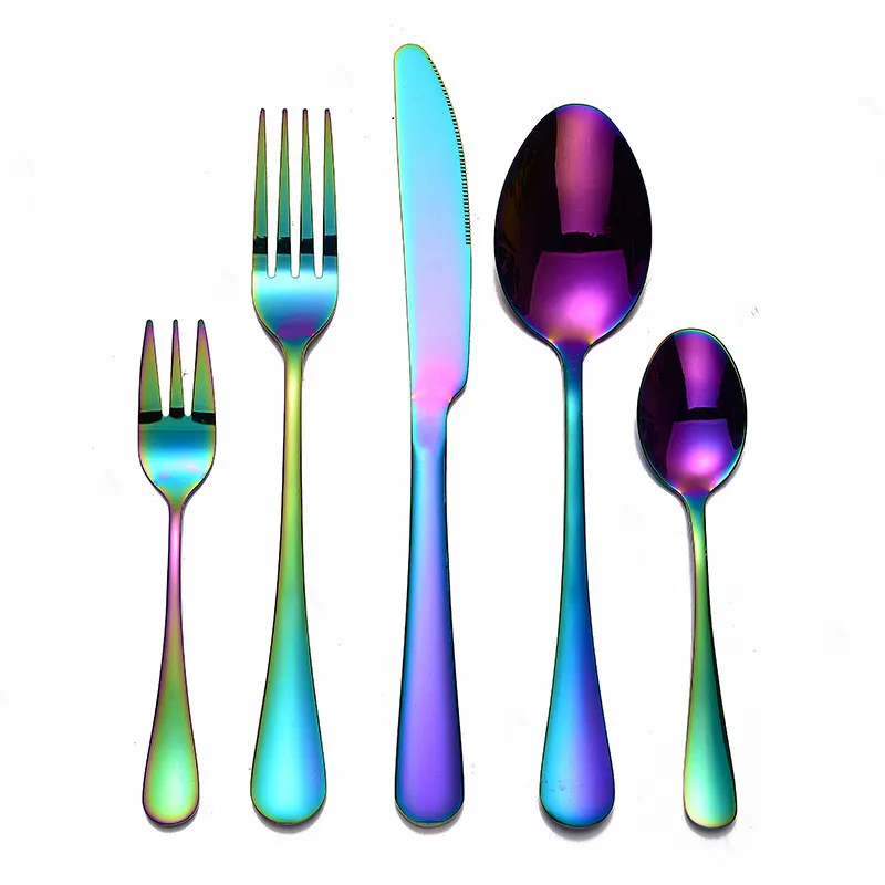 Stainless Steel Cutlery Set Rainbow Tableware Home Kitchen Forks Spoons Knifes Set Dinnerware Set Mirror Flatware Dropshipping
Stainless Steel Cutlery Set Rainbow Tableware Home Kitchen Forks Spoons Knifes Set Dinnerware Set Mirror Flatware Dropshipping