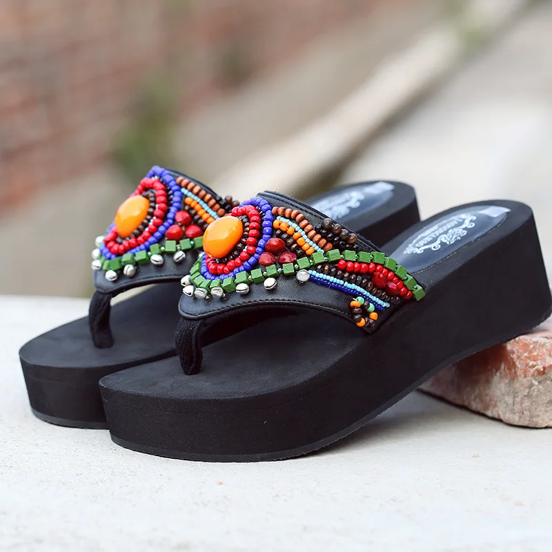 2019 Summer New Style Flip-flops Beaded Bracelet Split Toe Ethnic-Style Flip-flops Pu Retro Flat Sandals
2019 Summer New Style Flip-flops Beaded Bracelet Split Toe Ethnic-Style Flip-flops Pu Retro Flat Sandals