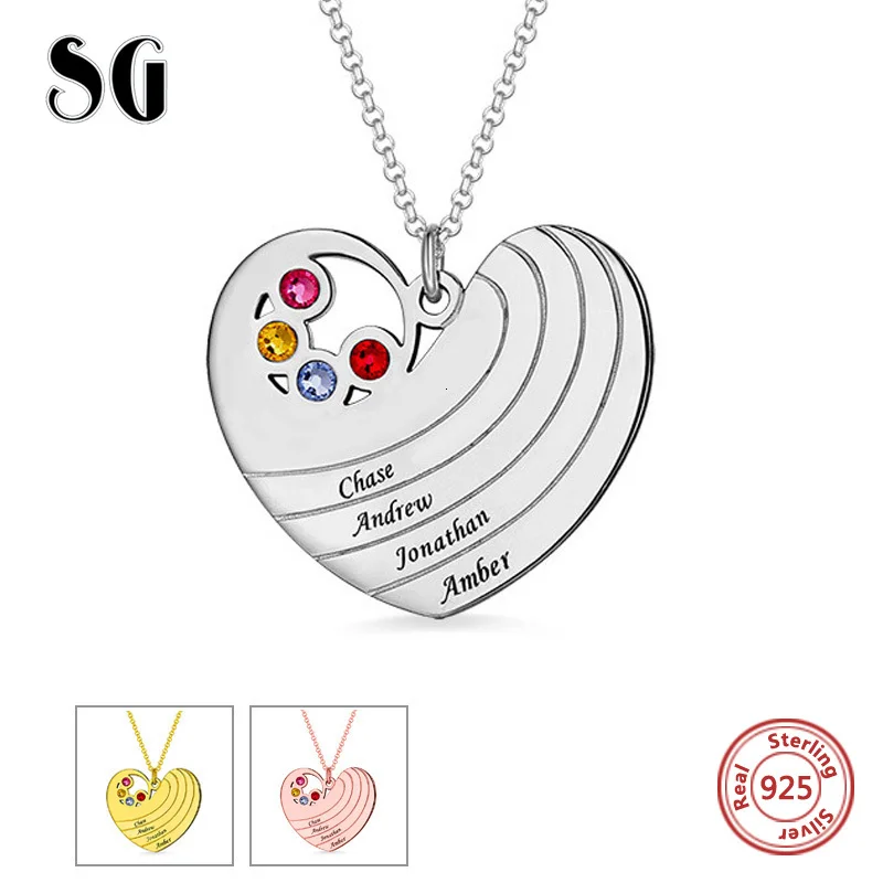 New Arrival 925 Sterling Silver Personalized Heart Necklace with Birthstones & Names Sterling Silver Jewelry For Lover
New Arrival 925 Sterling Silver Personalized Heart Necklace with Birthstones & Names Sterling Silver Jewelry For Lover