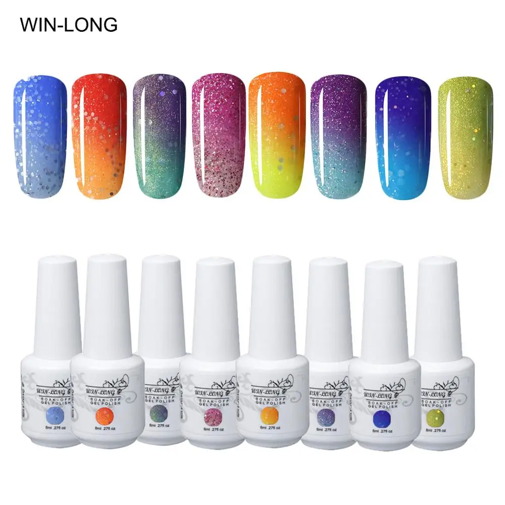 WIN-LONG Color Changing Gel Nail Polish 8ML UV Gel Polish Thermal Temperature Change Color Nails Art Design Kit Cured Base Top
WIN-LONG Color Changing Gel Nail Polish 8ML UV Gel Polish Thermal Temperature Change Color Nails Art Design Kit Cured Base Top