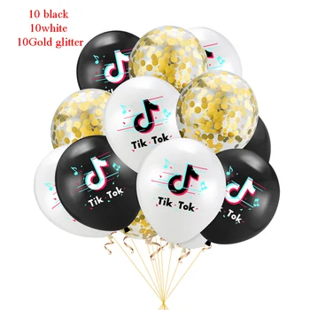 30PCS/pack tiktok Balloon Set Party Decoration Balloon Combo Set tiktok Theme Party Decoration Black White Gold Confetti
30PCS/pack tiktok Balloon Set Party Decoration Balloon Combo Set tiktok Theme Party Decoration Black White Gold Confetti