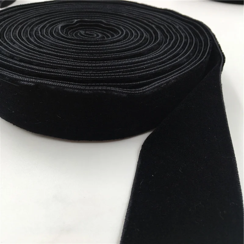 

25mm Double Face Nylon Black Velvet Ribbon Wedding Party Decoration Handmade Gift Wrapping Hair Bowknot DIY Christmas 1/3/5Yard