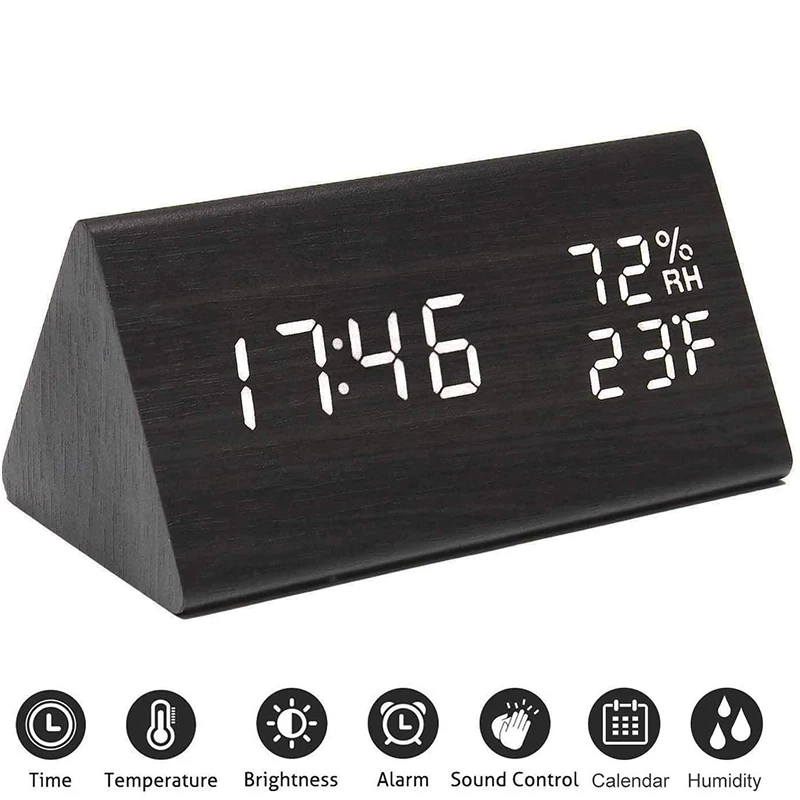Digital Alarm Clock Wooden Electronic LED Time Display Humidity Temperature Detect Wood Made Electric Clocks for Bedroom Bedside
Digital Alarm Clock Wooden Electronic LED Time Display Humidity Temperature Detect Wood Made Electric Clocks for Bedroom Bedside