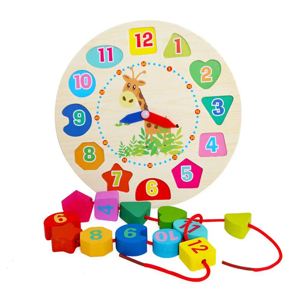 GloryStar Kids Wooden Crafts Learning Clock Educational Digital Analog Numbers Shape Learning Bead Lace Wooden Toy Clock
GloryStar Kids Wooden Crafts Learning Clock Educational Digital Analog Numbers Shape Learning Bead Lace Wooden Toy Clock