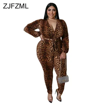 Sexy Leopard Skinny Overall for Women Deep V Neck Long Sleeve Belted Bandage Jumpsuit Plus Size Bodycon Party Club Bodysuits
Sexy Leopard Skinny Overall for Women Deep V Neck Long Sleeve Belted Bandage Jumpsuit Plus Size Bodycon Party Club Bodysuits