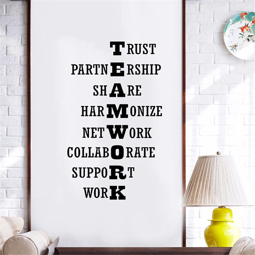 Fashion Teamwork Wall Decal Office Work Quote Gift Poster Decor Art Decals room Vinyl Sticker ov156 | Дом и сад