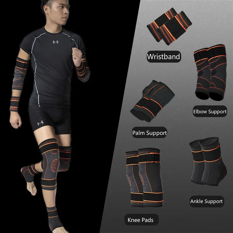 Sport Safety Set Knee Pads Brace Ankle Support Elbow Support Palm Wristbands Guard Fitness Basketball Volleyball Protective Gear
Sport Safety Set Knee Pads Brace Ankle Support Elbow Support Palm Wristbands Guard Fitness Basketball Volleyball Protective Gear