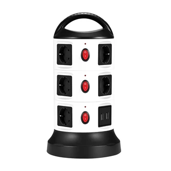 Rotary Vertical Power Strip 2 USB 7/11 AC Outlets EU Plug for Home Office Power Socket Tower for Camera PC Phone Tablets
Rotary Vertical Power Strip 2 USB 7/11 AC Outlets EU Plug for Home Office Power Socket Tower for Camera PC Phone Tablets