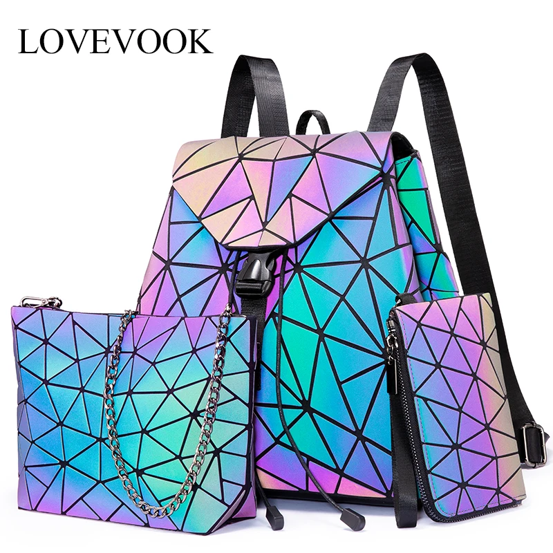 Lovevook women backpack schoolbag foldable crossbody bag for ladies bag set 3 Pcs purse geometric bag luminous color bag 2020
Lovevook women backpack schoolbag foldable crossbody bag for ladies bag set 3 Pcs purse geometric bag luminous color bag 2020