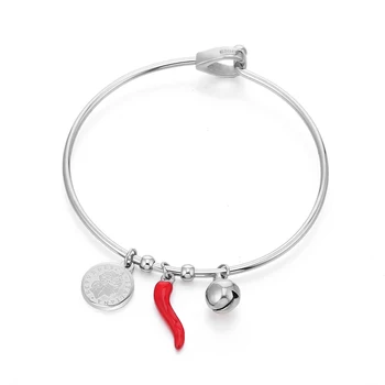 Stainless Steel Bangles for Women with Queen Coin Bell Chili Charm Bangle Can be Opened to Wear Luxury Hand Jewelry Accessories
Stainless Steel Bangles for Women with Queen Coin Bell Chili Charm Bangle Can be Opened to Wear Luxury Hand Jewelry Accessories