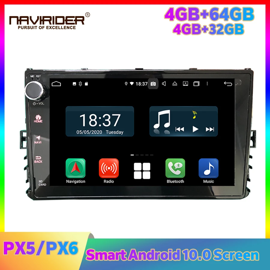 Автомобильное радио мультимедийное устройство PX6 Android для VW Tiguan Polo Golf Passat B5 B6 T4 2018