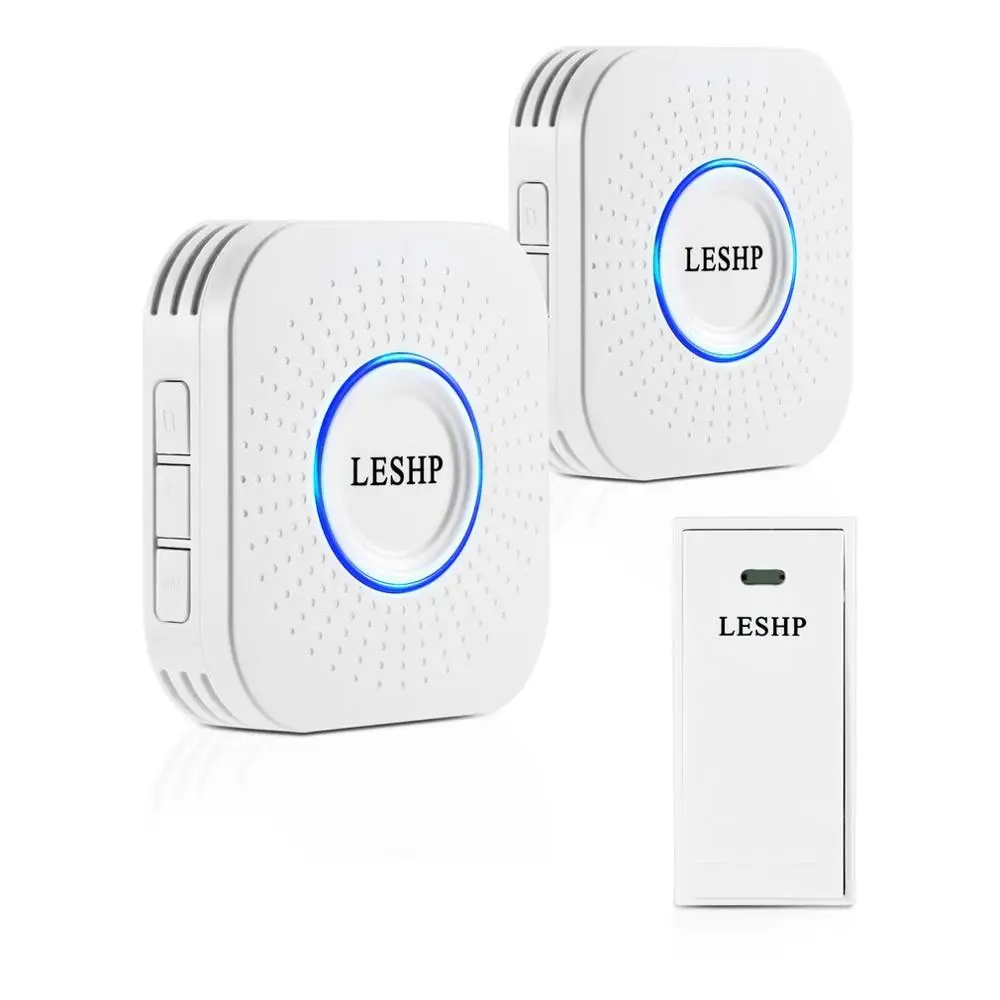 LESHP Music Wireless Doorbell 150M Long-distance Remote Control Night Light 58 pieces Chord Music with 2 US Plug
LESHP Music Wireless Doorbell 150M Long-distance Remote Control Night Light 58 pieces Chord Music with 2 US Plug